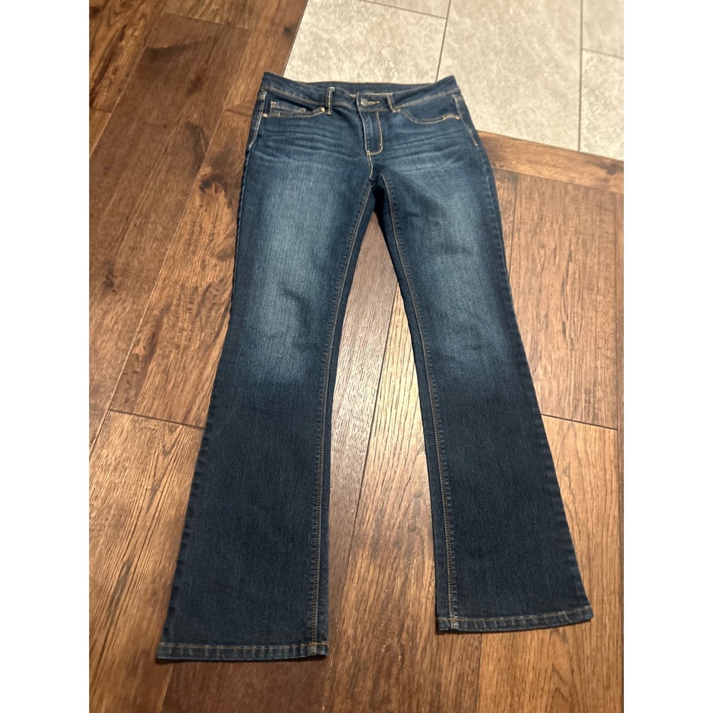 Y2K LEI juniors Dark Wash Bootcut Jeans Blue Denim Mid Rise Flare Size 7/8